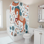 Niedliches skandinavisches Pferd Duschvorhang (Beispiel)