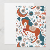 Niedliches skandinavisches Pferd Feiertagskarte (Vorne/Hinten)