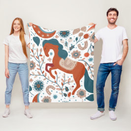 Niedliches skandinavisches Pferd Fleecedecke