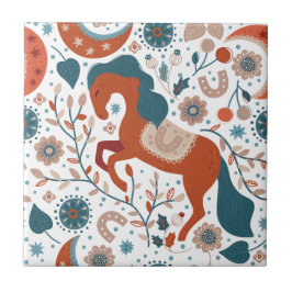 Niedliches skandinavisches Pferd Fliese