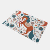 Niedliches skandinavisches Pferd Fußmatte (Schrägansicht)