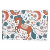 Niedliches skandinavisches Pferd Kissenbezug (Rückseite)