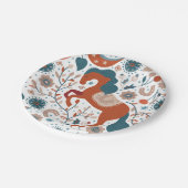 Niedliches skandinavisches Pferd Pappteller (Schrägansicht)