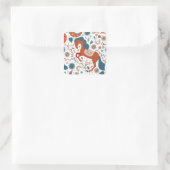 Niedliches skandinavisches Pferd Quadratischer Aufkleber (Tasche)