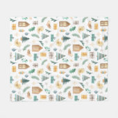 Niedliches skandinavisches Weihnachtsmuster Fleecedecke (Vorderseite (Horizontal))