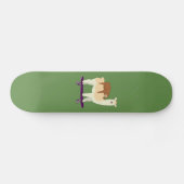 Niedliches Skateboarding Lama mit Skateboard (Horizontal)