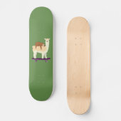 Niedliches Skateboarding Lama mit Skateboard (Vorderseite)