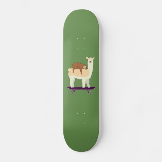 Niedliches Skateboarding Lama mit Skateboard (Vorderseite)