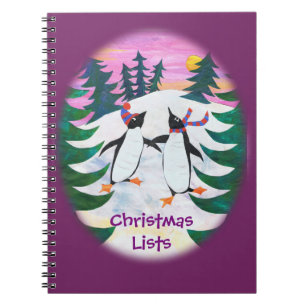 Niedliches Skaten-Penguins-Notebook zum Personalis Notizblock