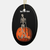 Niedliches Skeleton Pumpkin Halloween Ornament (Links)