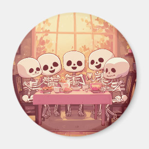 Niedliches Skelett Abendessen Party - Magnet