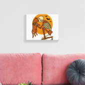Niedliches Skelett, das Katzen-Gothic-Halloween-De Leinwanddruck (Insitu (Wohnzimmer))