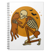 Niedliches Skelett, das Katzen-Gothic-Halloween-De Notizblock (Vorderseite)