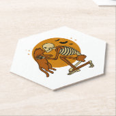Niedliches Skelett, das Katzen-Gothic-Halloween-De Untersetzer (angewinkelt)