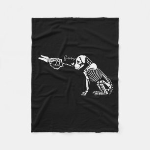 Niedliches Skelett Hand Boop Hund Sonniges Hallowe Fleecedecke