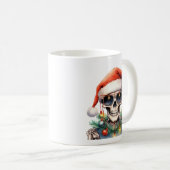 Niedliches Skelett mit Weihnachtsbeleuchtung Kaffeetasse (VorderseiteRechts)