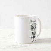 Niedliches Skelett Personalisierte Halloween-Tasse Kaffeetasse (VorderseiteRechts)