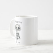 Niedliches Skelett Personalisierte Halloween-Tasse Kaffeetasse (Vorderseite Links)