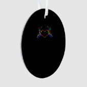 Niedliches Skelett signiert farbenfrohe Halloween Ornament (Vorderseite)