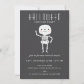 Niedliches Skeletton-Halloween-Party Einladung (Vorderseite)