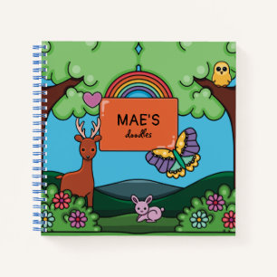 Niedliches Sketchbook Doodles Personalisiert Notizblock
