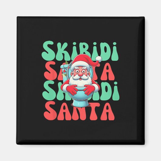 Niedliches Skibidi Toilet Santa Xmas Magnet (Vorne)