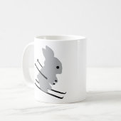 niedliches Skihäschen-Schneeskifahren Kaffeetasse (Vorderseite Links)