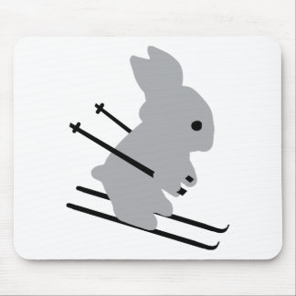 niedliches Skihäschen-Schneeskifahren Mousepad