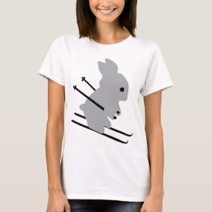 niedliches Skihäschen-Schneeskifahren T-Shirt