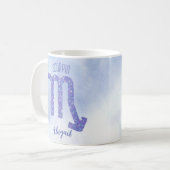 Niedliches Skorpio Astrologie Zeichen Lila Kaffeetasse (Vorderseite Links)