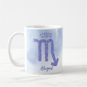 Niedliches Skorpio Astrologie Zeichen Lila Kaffeetasse (Links)