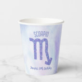 Niedliches Skorpio Astrologie Zeichen Lila Pappbecher (Rückseite)