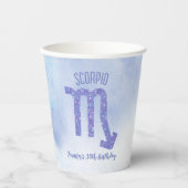 Niedliches Skorpio Astrologie Zeichen Lila Pappbecher (Vorderseite)