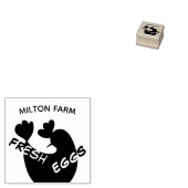 niedliches Skript Cartoon Hühner-Monogramm Eier-Br Gummistempel (Stempel)