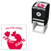 niedliches Skript Cartoon Hühner-Monogramm Eier-Br Permastempel (Beispiel)