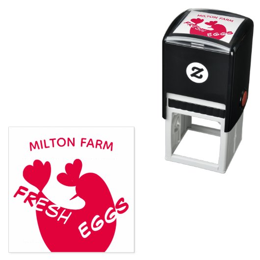 niedliches Skript Cartoon Hühner-Monogramm Eier-Br Permastempel (Beispiel)