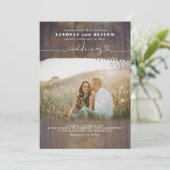 Niedliches Skript Elegantes Foto Overlay Rustikale Einladung (Stehend Vorderseite)
