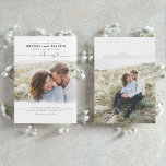 Niedliches Skript Elegantes Foto Overlay White Wed Einladung<br><div class="desc">Romantische moderne und minimale Hochzeitseinladungen Foto</div>