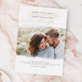 Niedliches Skript Elegantes Foto Overlay White Wed Folieneinladung