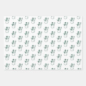 Niedliches Skript für moderne Grüne Schneemannsbau Geschenkpapier Set (Vorderseite 3)