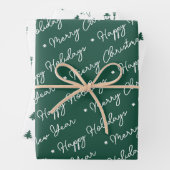 Niedliches Skript für moderne Grüne Schneemannsbau Geschenkpapier Set (Beispiel)