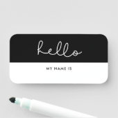 Niedliches Skript Hallo mein Name ist Dry Erase Namensschild (Beispiel)