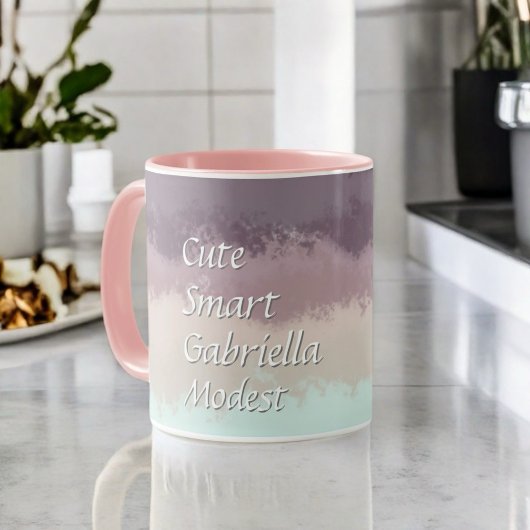 Niedliches Skript lila ombre aquamarine Typografie Tasse