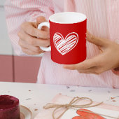 Niedliches Skript Moderne Elegante White Hearts Na Kaffeetasse