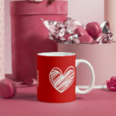 Niedliches Skript Moderne Elegante White Hearts Na Kaffeetasse