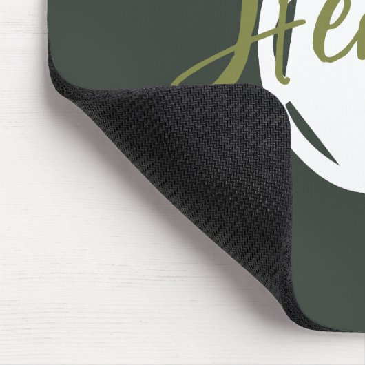 Niedliches Skript Monogram rauchen grün Trendsimpl Mousepad (Ecke)