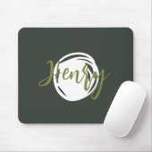 Niedliches Skript Monogram rauchen grün Trendsimpl Mousepad (Mit Mouse)