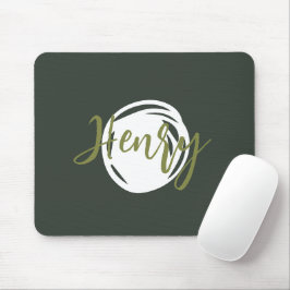 Niedliches Skript Monogram rauchen grün Trendsimpl Mousepad