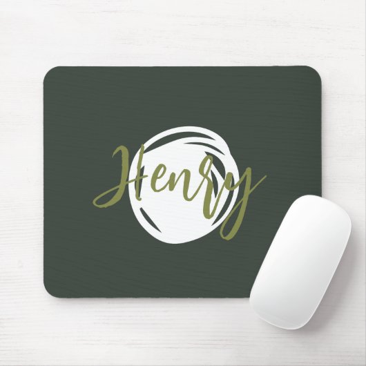 Niedliches Skript Monogram rauchen grün Trendsimpl Mousepad (Mit Mouse)