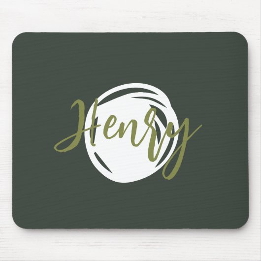 Niedliches Skript Monogram rauchen grün Trendsimpl Mousepad (Vorne)